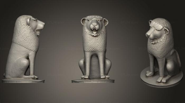 Статуэтки животных (Статуя льва, STKJ_1136) 3D модель для ЧПУ станка